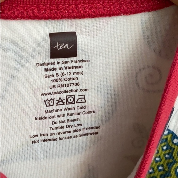 Tea Collection Floral Festive Kimono Neck One-Piece Infant 6-12 - Picture 3 of 7